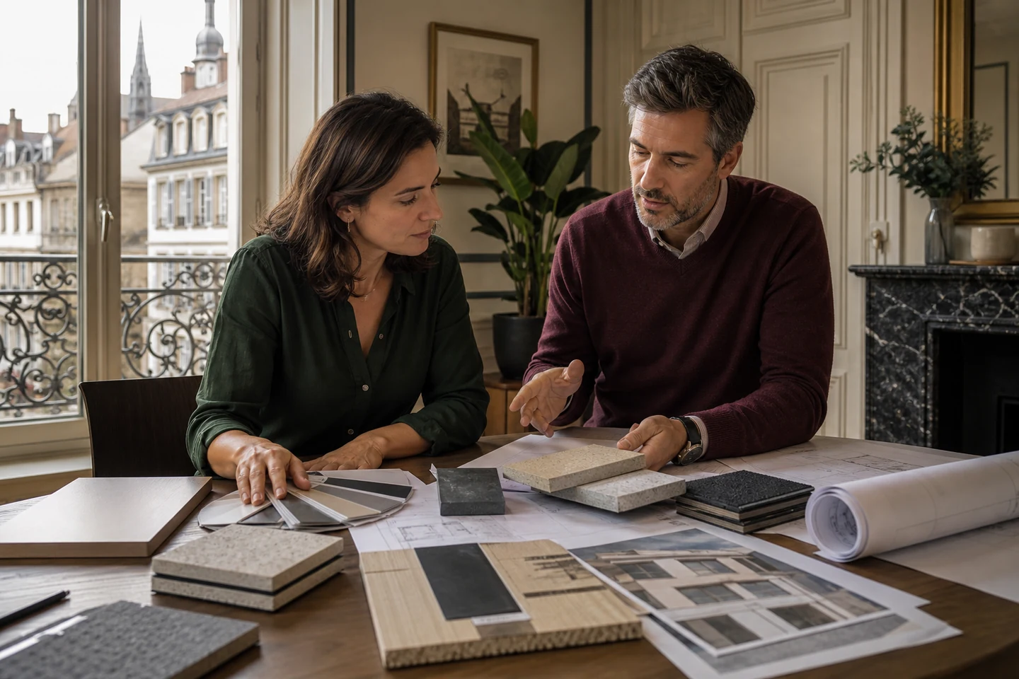 Étude du prix d’une ITE avant devis Propriétaire étudiant un chiffrage d’isolation extérieure avec un professionnel
